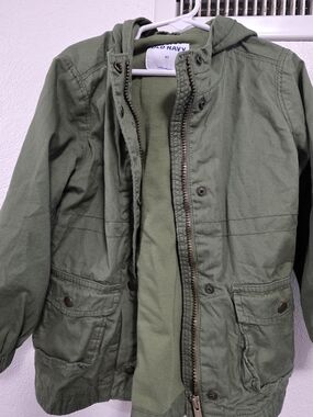 Old Navy Girls Olive Hooded Jacket